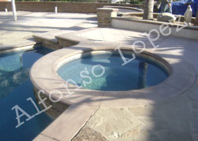 A pond and swimming pool