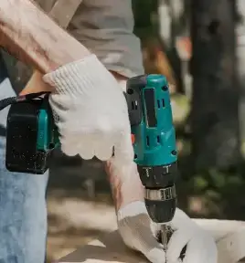 A person using drill machine